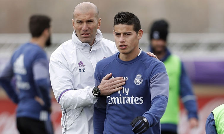 james rodriguez zidane entrenamiento real madrid 2017